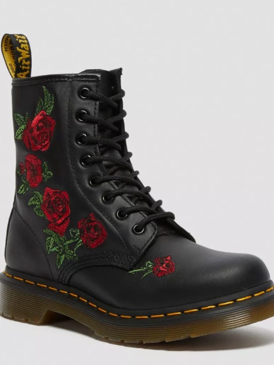 Dr. Martens Shoes - 1460 VONDA FLORAL LEATHER LACE UP BOOTS